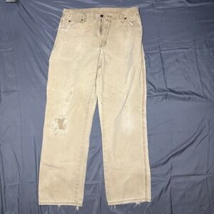 Vintage Y2K Dickies Canvas Carpenter Pants Skater Workwear Distressed 36x34
